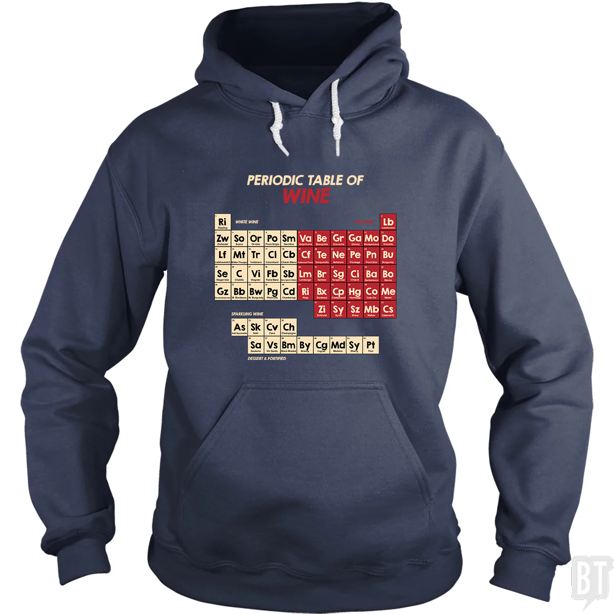 Periodic Table Of Wine - Adult & Kids T-Shirts, Sweatshirts & Hoodies apparel design preview 1