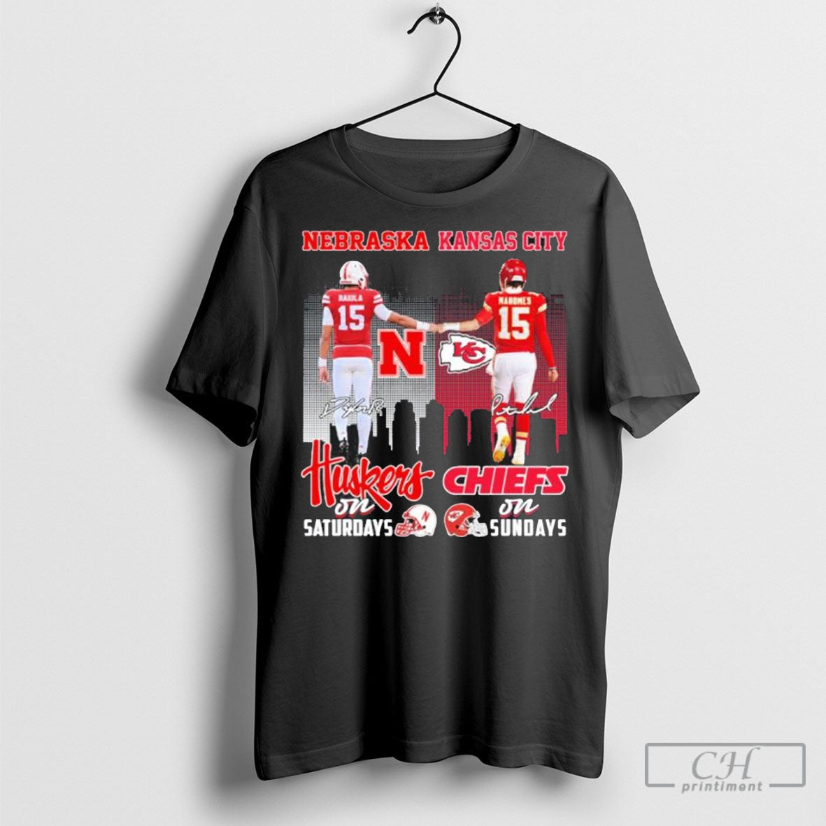 Nebraska On Saturdays Chiefs Sundays 2025 - Adult & Kids T-Shirts, Sweatshirts & Hoodies apparel design preview 1
