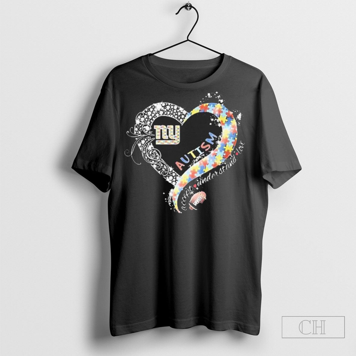 New York Giants Autism Accept Understand Love - Adult & Kids T-Shirts, Sweatshirts & Hoodies apparel design preview 1