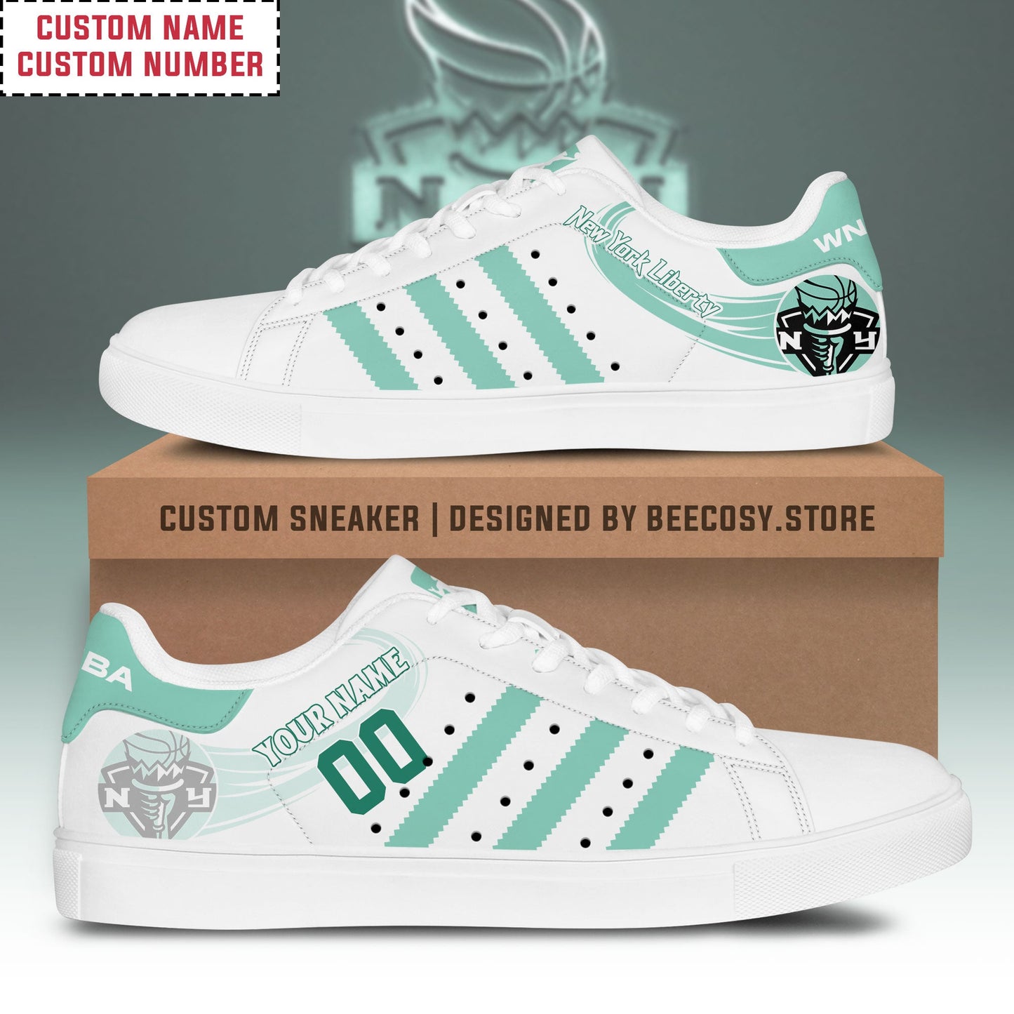 NBA New York Liberty Personalized Stan Smith Low top - Adult & Kids T-Shirts, Sweatshirts & Hoodies apparel design preview 1