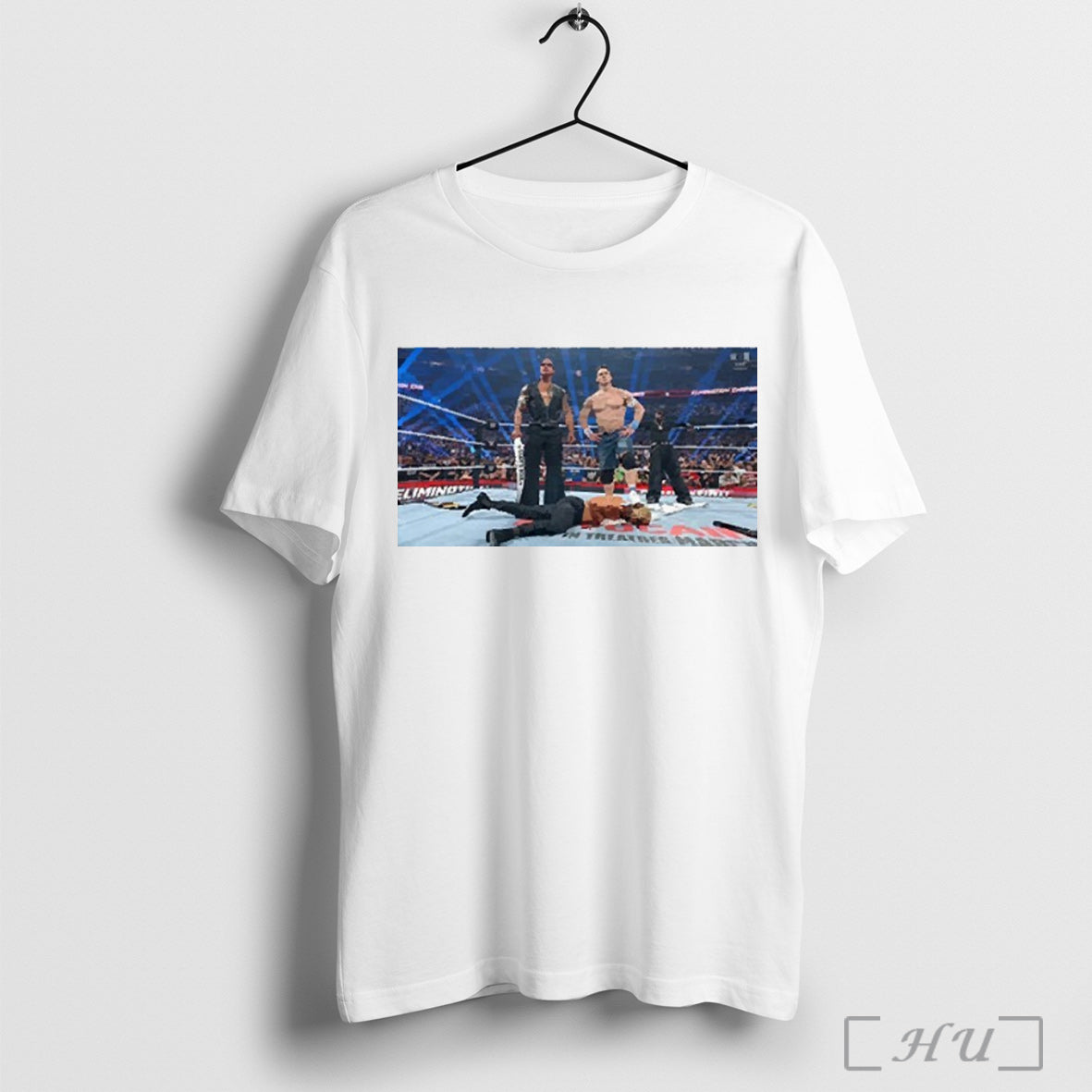 Nice The Rock John Cena Standing Above Cody Rhodes - Adult & Kids T-Shirts, Sweatshirts & Hoodies apparel design preview 1