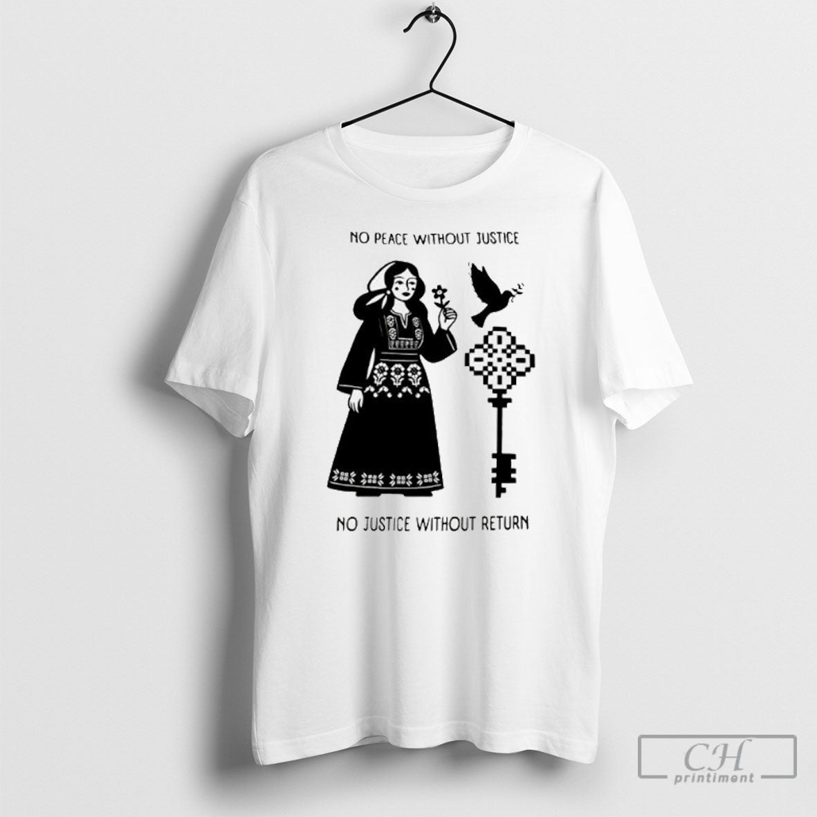 No Peace Without Justice Return Symbol - Adult & Kids T-Shirts, Sweatshirts & Hoodies apparel design preview 1