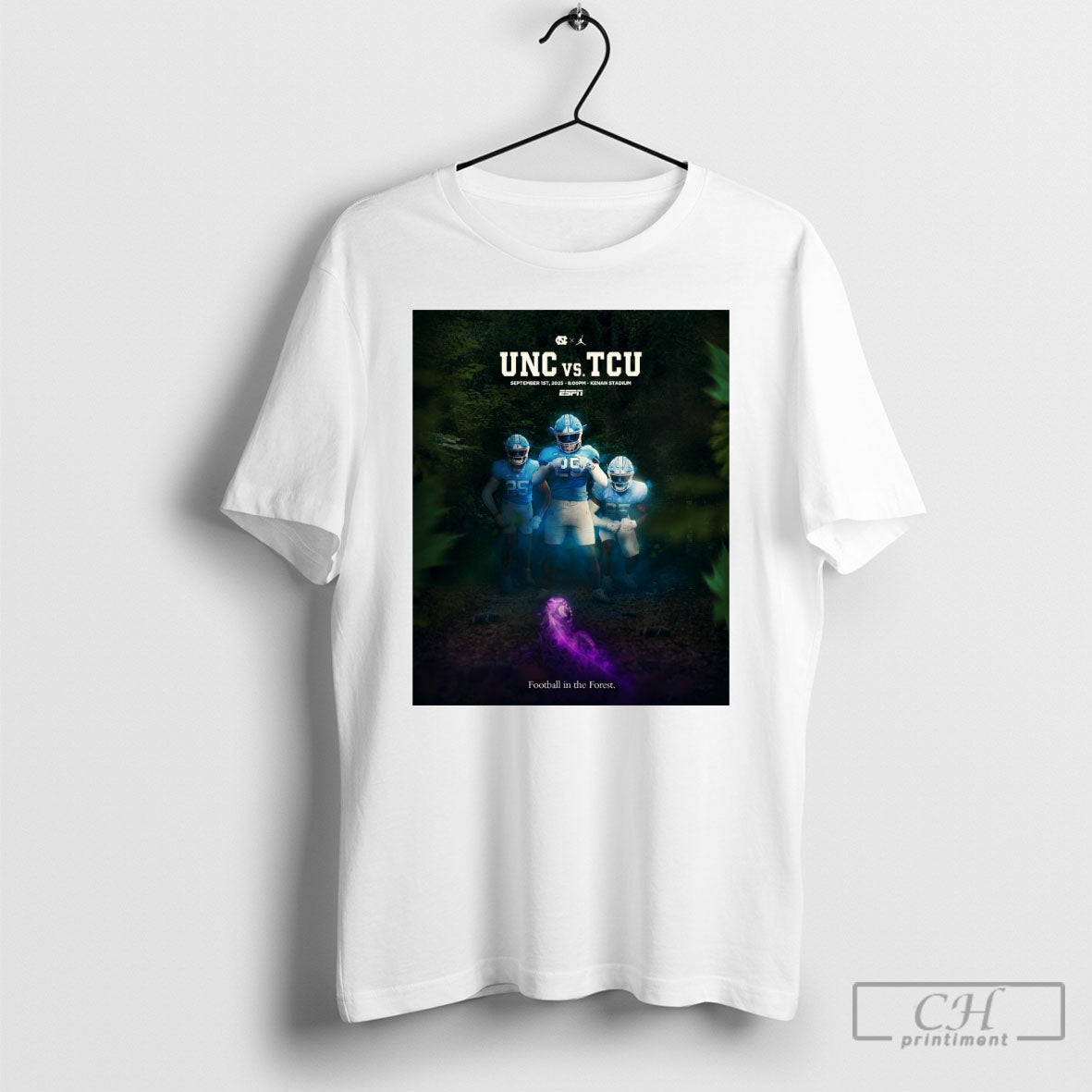 North Carolina Tar Heels Vs Tcu Horned Frogs - Adult & Kids T-Shirts, Sweatshirts & Hoodies apparel design preview 1