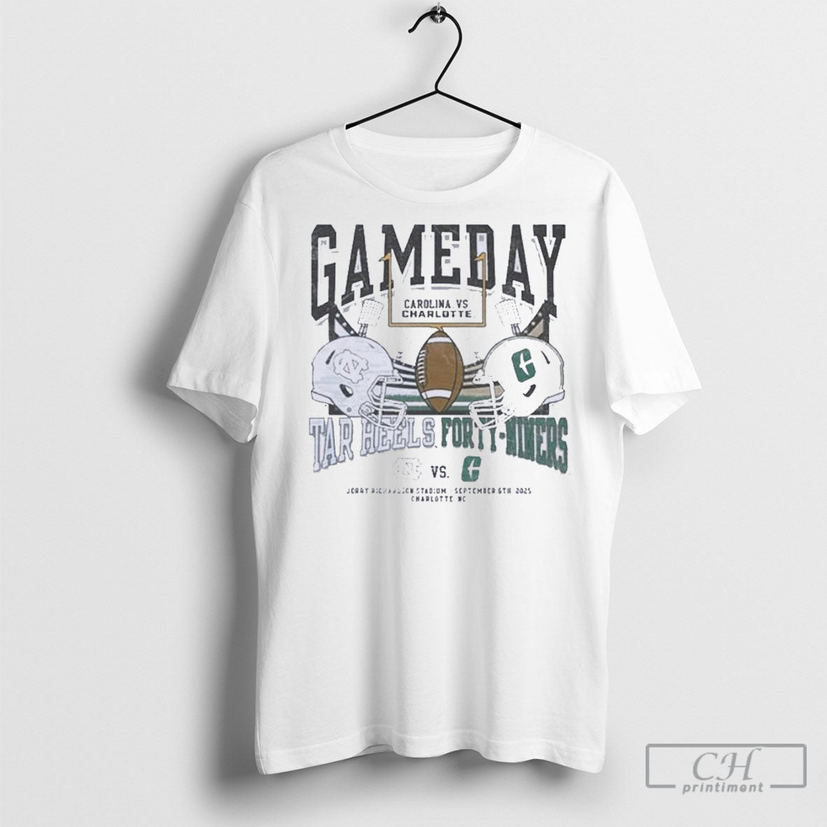 North Carolina Tar Heels Vs Charlotte 49ers 2025 - Adult & Kids T-Shirts, Sweatshirts & Hoodies apparel design preview 1