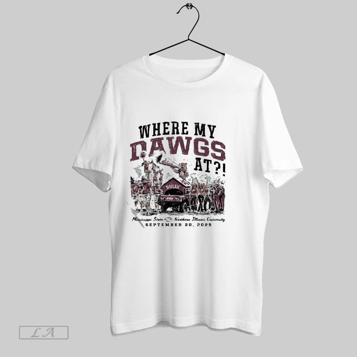 Northern Illinois Vs Mississippi State Where My Dawgs - Adult & Kids T-Shirts, Sweatshirts & Hoodies apparel design preview 1