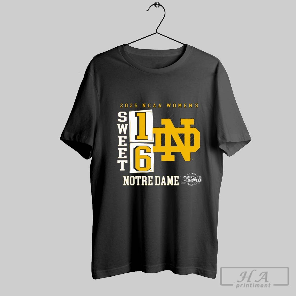 Notre Dame Fighting Irish 2025 Ncaa Womens March - Adult & Kids T-Shirts, Sweatshirts & Hoodies apparel design preview 1