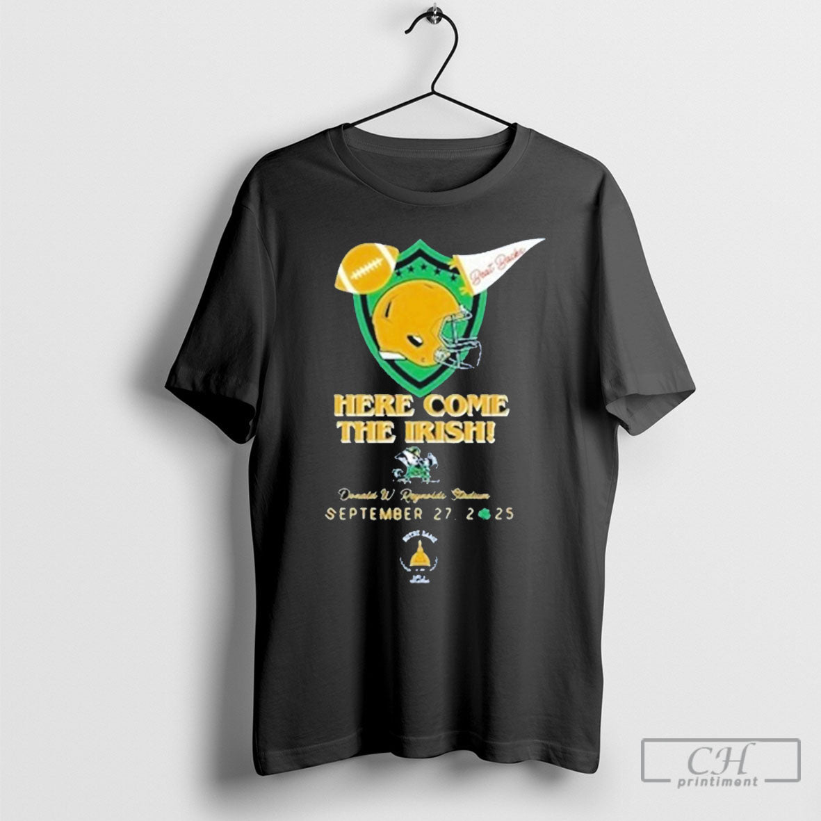 Notre Dame Fighting Irish Here Come The Game Day 2025 - Adult & Kids T-Shirts, Sweatshirts & Hoodies apparel design preview 1