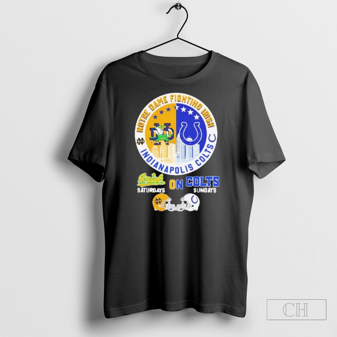 Notre Dame Fighting Irish Saturdays And Indianapolis - Adult & Kids T-Shirts, Sweatshirts & Hoodies apparel design preview 1
