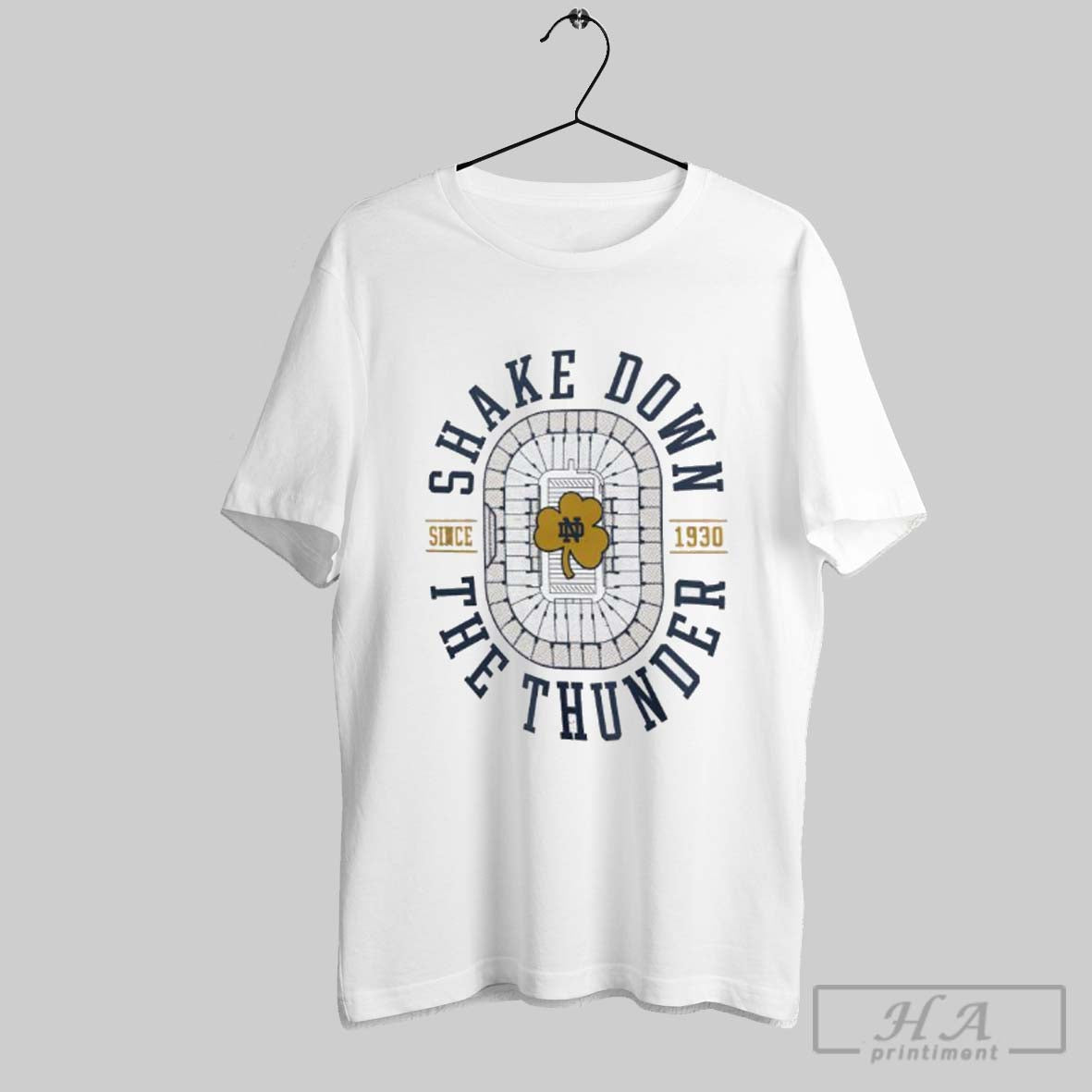 Notre Dame Fighting Shake Don The Thunder - Adult & Kids T-Shirts, Sweatshirts & Hoodies apparel design preview 1