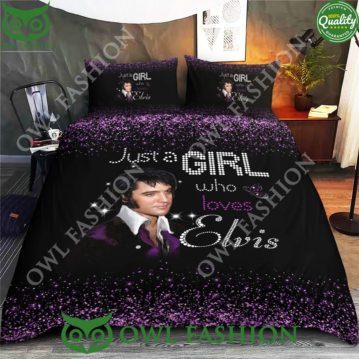 Elvis Presley Just A Girl Who Loves Night Stars - Adult & Kids T-Shirts, Sweatshirts & Hoodies apparel design preview 1