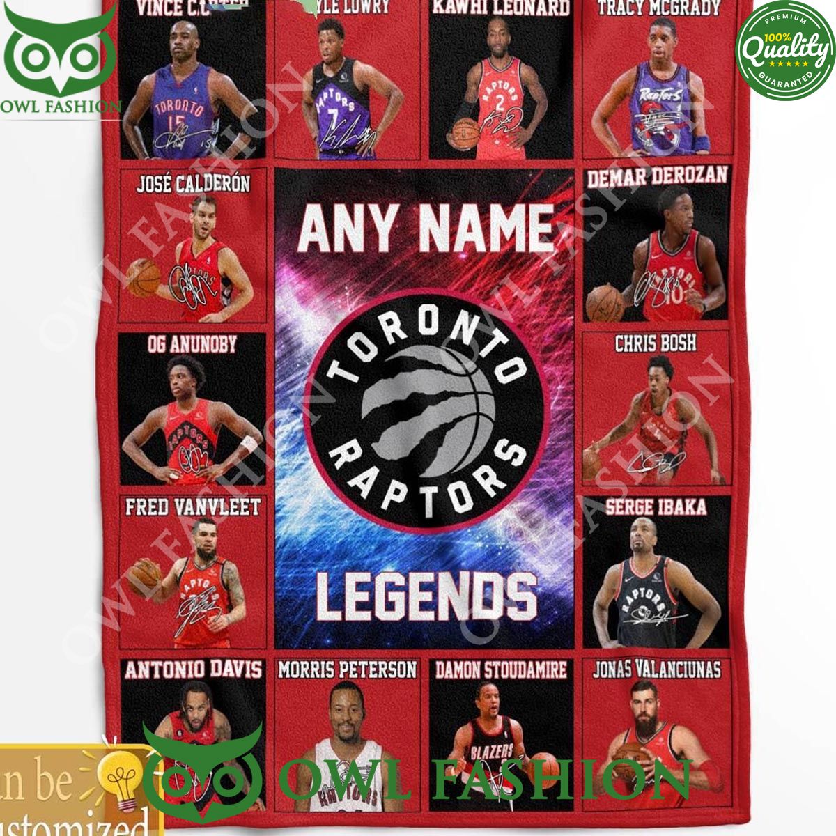 Toronto Raptors Legends Team Personalized Quilt - Adult & Kids T-Shirts, Sweatshirts & Hoodies apparel design preview 1