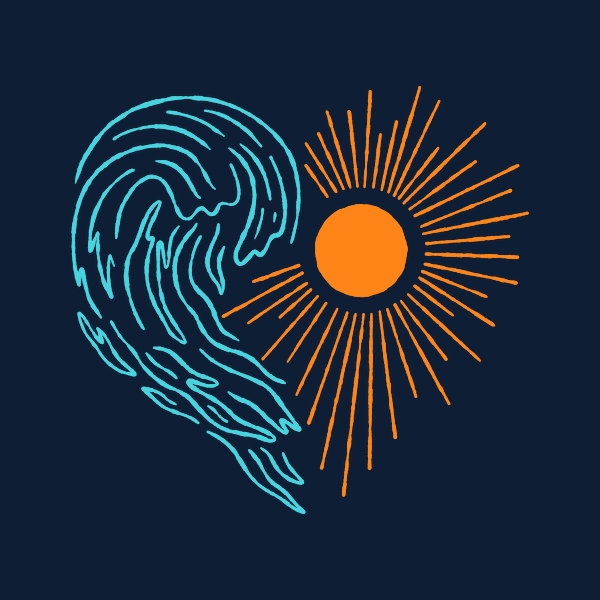 Ocean Heart - Adult & Kids T-Shirts, Sweatshirts & Hoodies apparel design preview 1