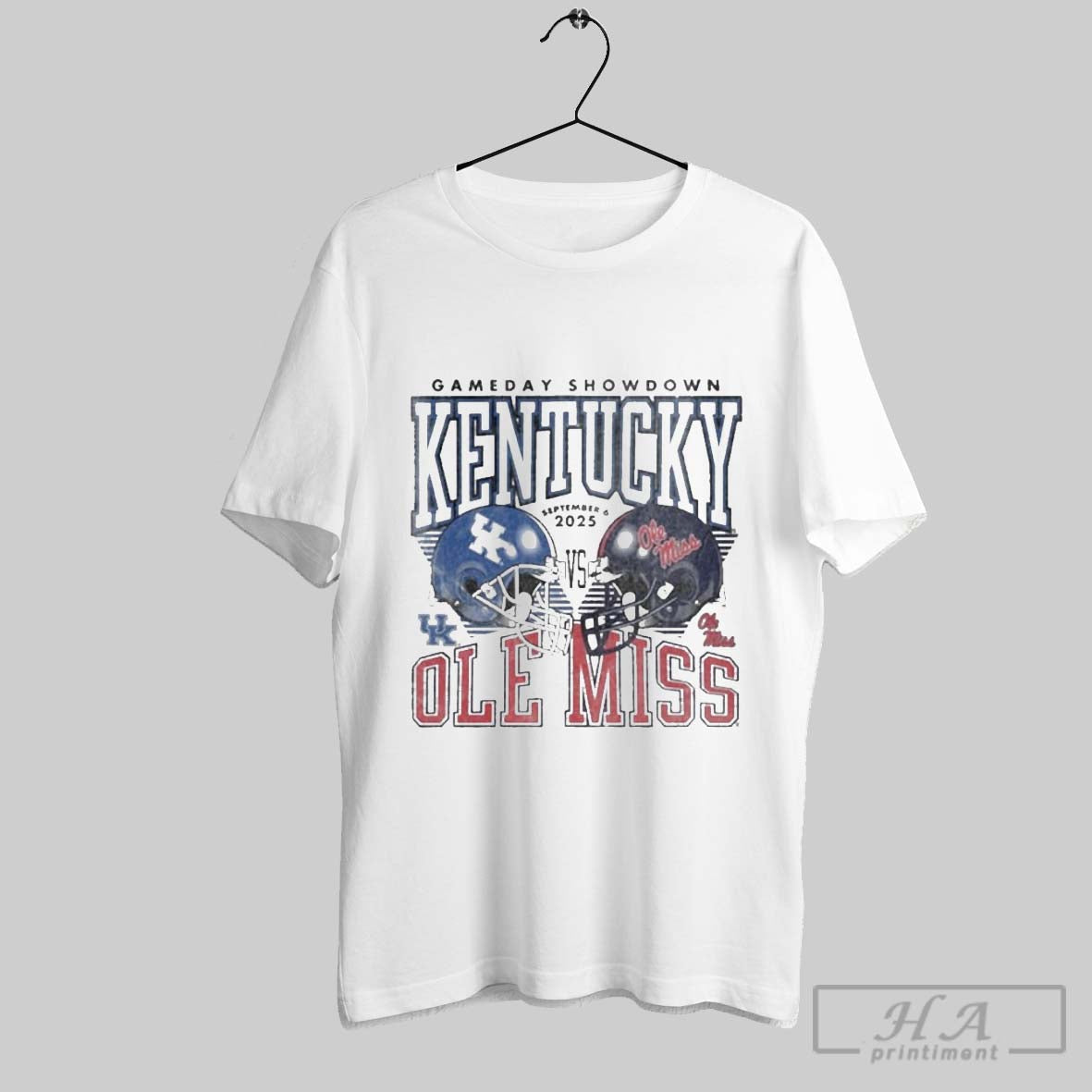 Official 2025 Gameday Showdown Kentucky Vs Ole Miss - Adult & Kids T-Shirts, Sweatshirts & Hoodies apparel design preview 1