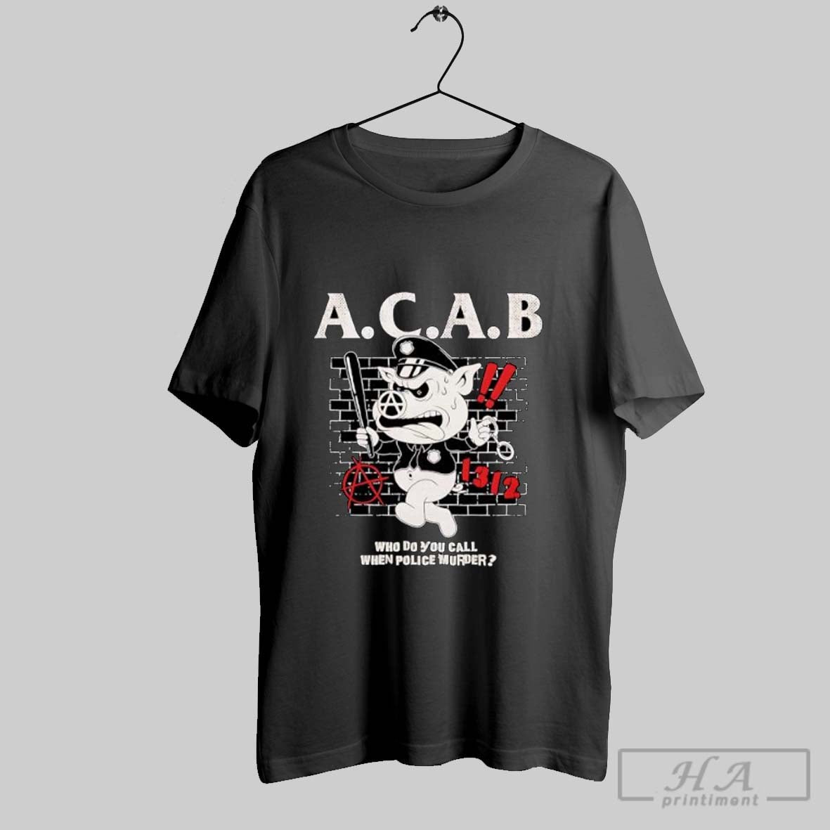 Official A C B Who Do You Call When Police Murder Pig - Adult & Kids T-Shirts, Sweatshirts & Hoodies apparel design preview 1