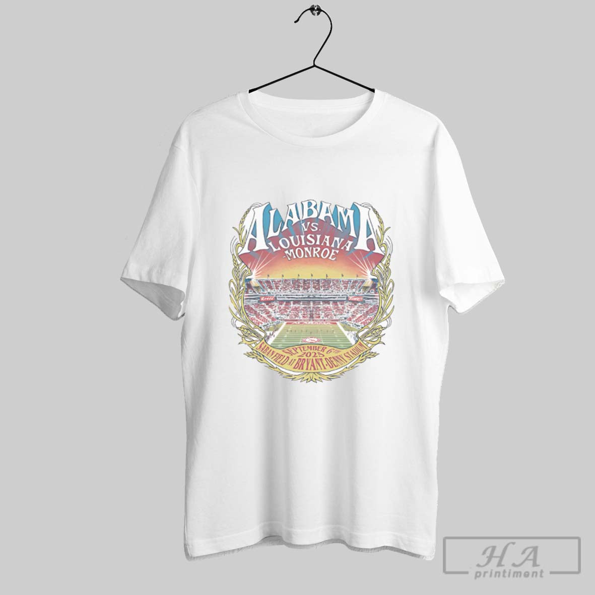Official Alabama Vs La Monroe 2025 - Adult & Kids T-Shirts, Sweatshirts & Hoodies apparel design preview 1