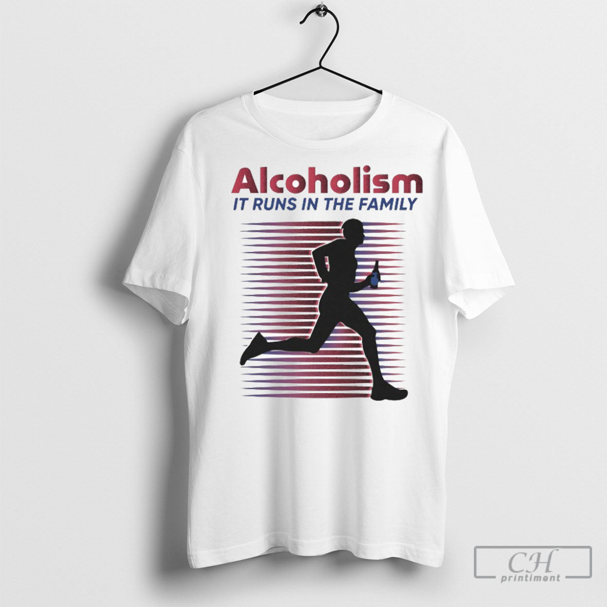 Official Alcoholism It Runs In The Family - Adult & Kids T-Shirts, Sweatshirts & Hoodies apparel design preview 1