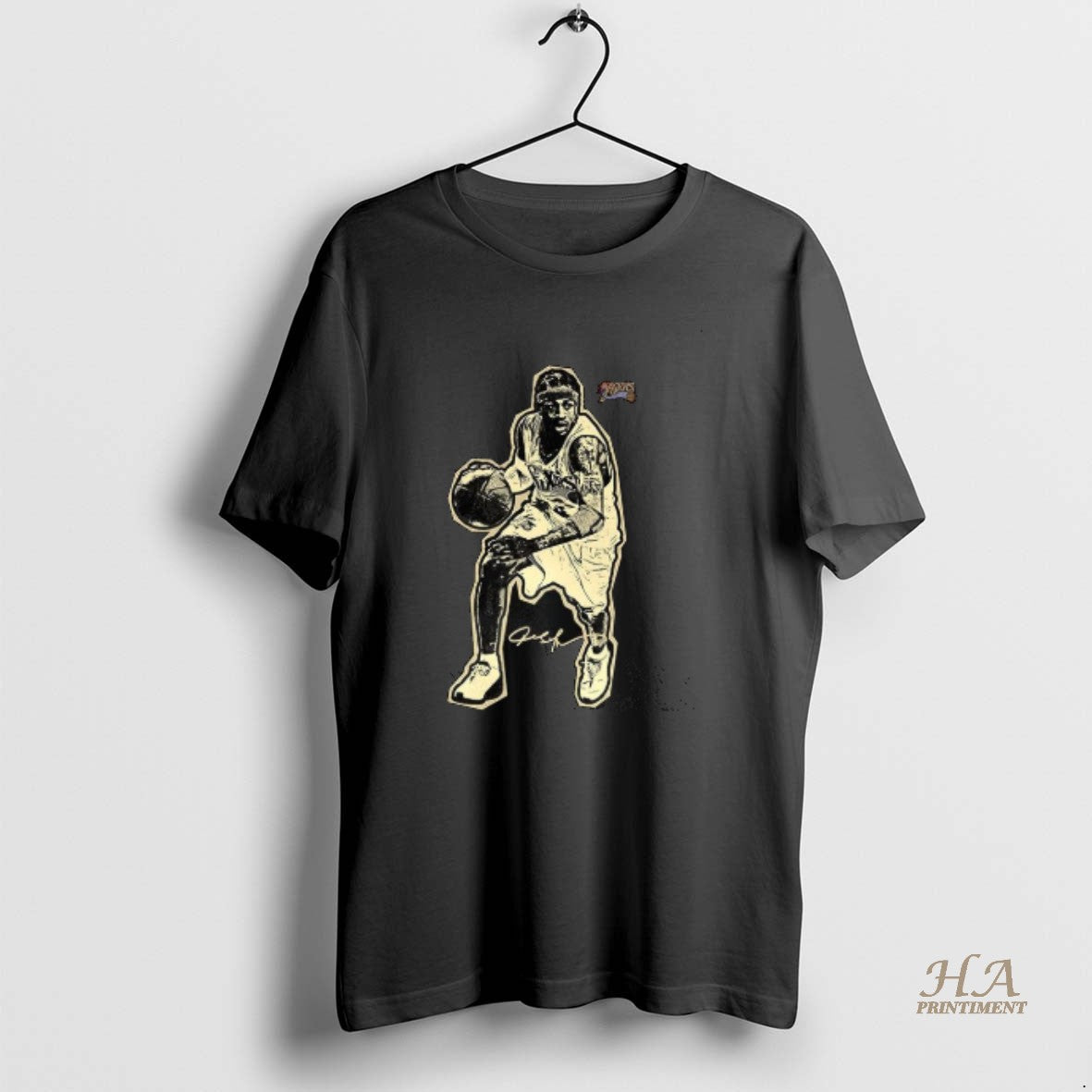 Official Allen Iverson Philadelphia 76ers Basketball - Adult & Kids T-Shirts, Sweatshirts & Hoodies apparel design preview 1