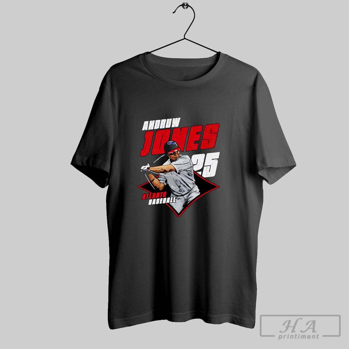 Official Andruw Jones Atlanta Diamond 25 - Adult & Kids T-Shirts, Sweatshirts & Hoodies apparel design preview 1