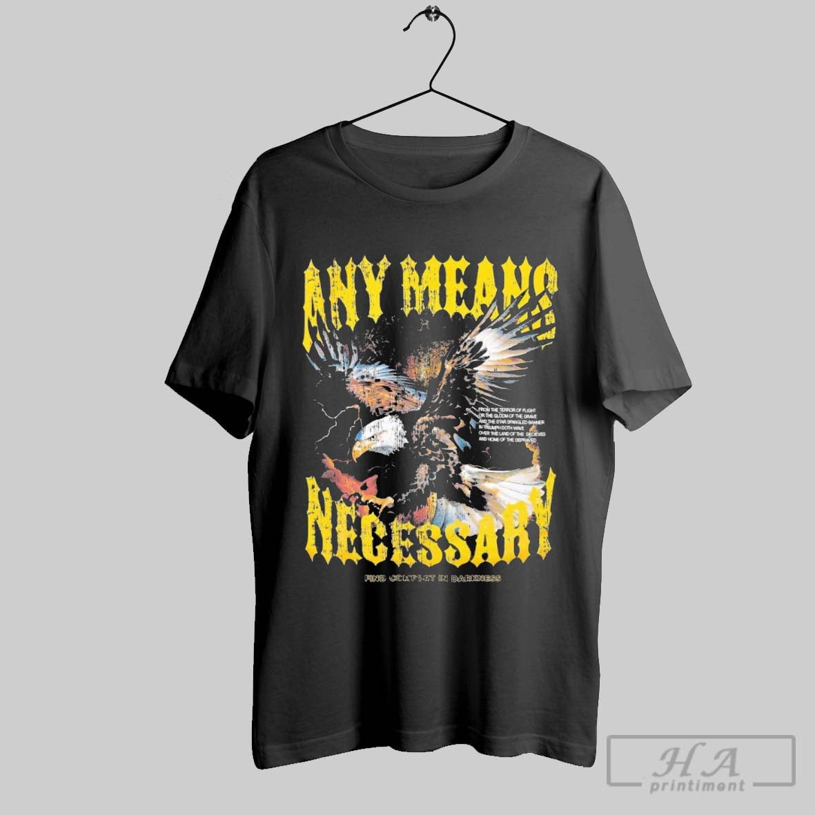 Official Any Means Necessary Find Comfort In Darkness - Adult & Kids T-Shirts, Sweatshirts & Hoodies apparel design preview 1