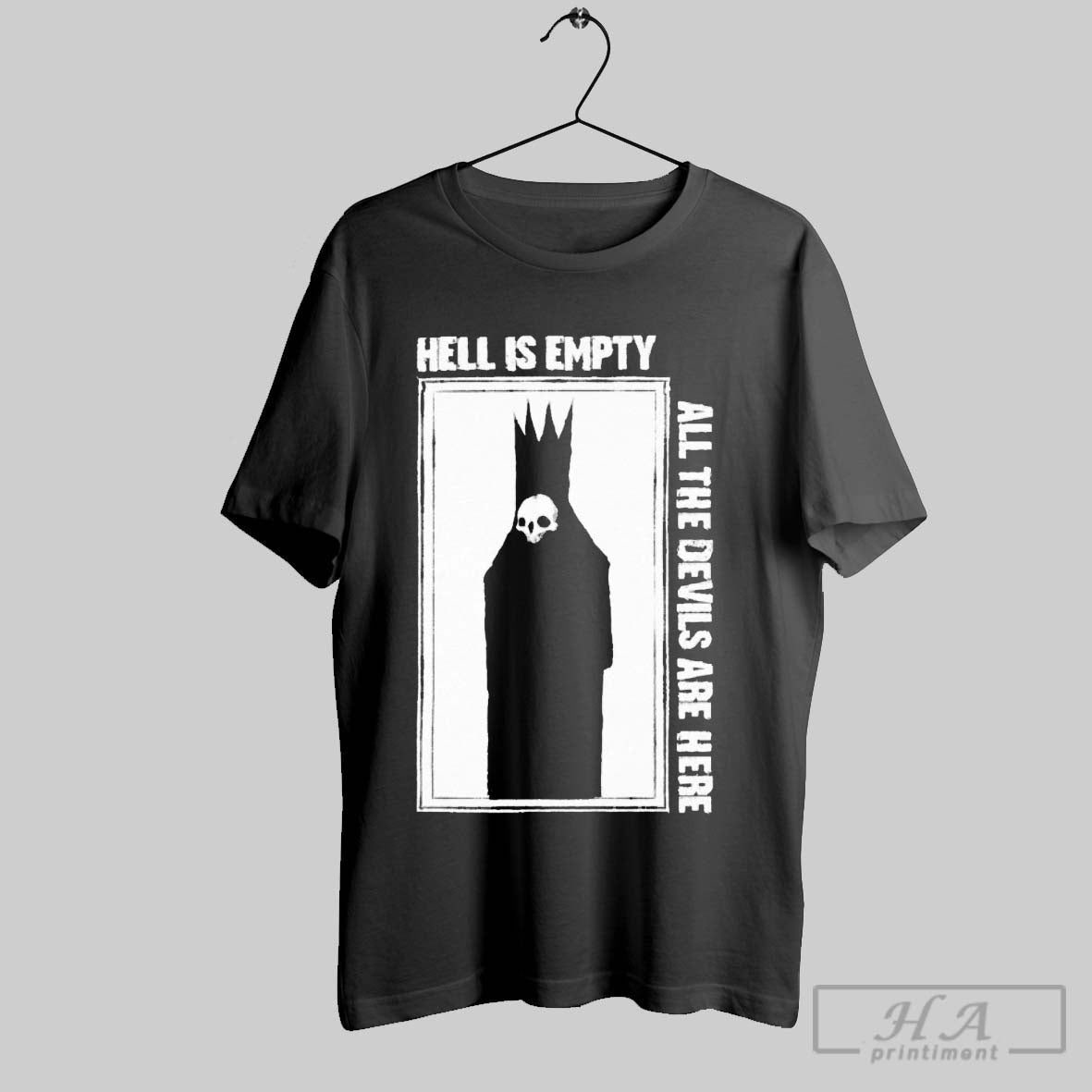 Official Any Means Necessary Hell Is Empty All The - Adult & Kids T-Shirts, Sweatshirts & Hoodies apparel design preview 1
