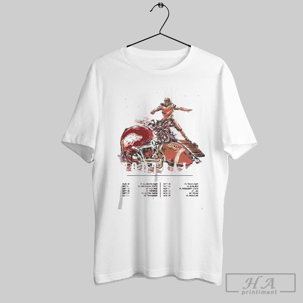 Official Arkansas Football Schedule 2025 Season - Adult & Kids T-Shirts, Sweatshirts & Hoodies apparel design preview 1