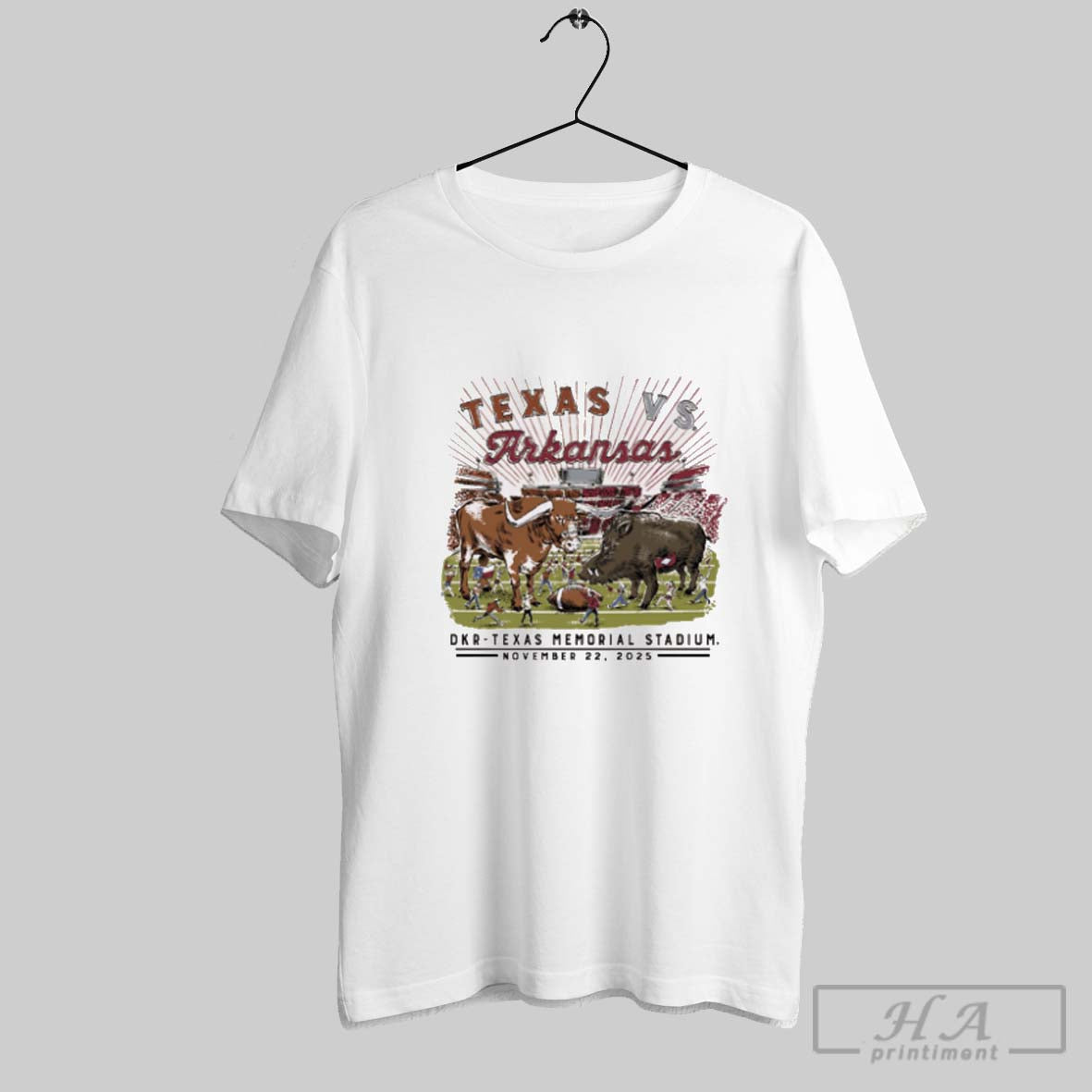 Official Arkansas Razorbacks Vs Texas Longhorns Game - Adult & Kids T-Shirts, Sweatshirts & Hoodies apparel design preview 1
