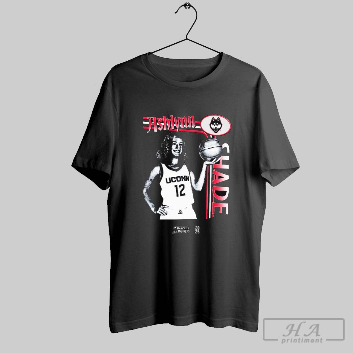 Official Ashlynn Shade Striped Uconn Huskies - Adult & Kids T-Shirts, Sweatshirts & Hoodies apparel design preview 1