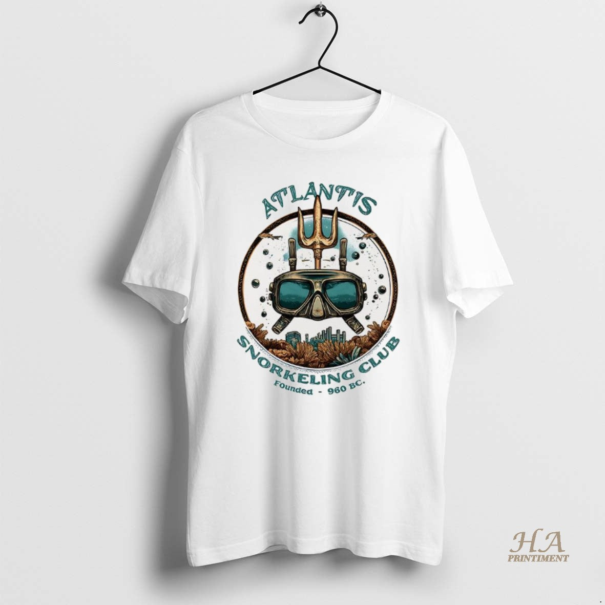 Official Atlantis Snorkeling Club Founded 960 Bc Logo - Adult & Kids T-Shirts, Sweatshirts & Hoodies apparel design preview 1