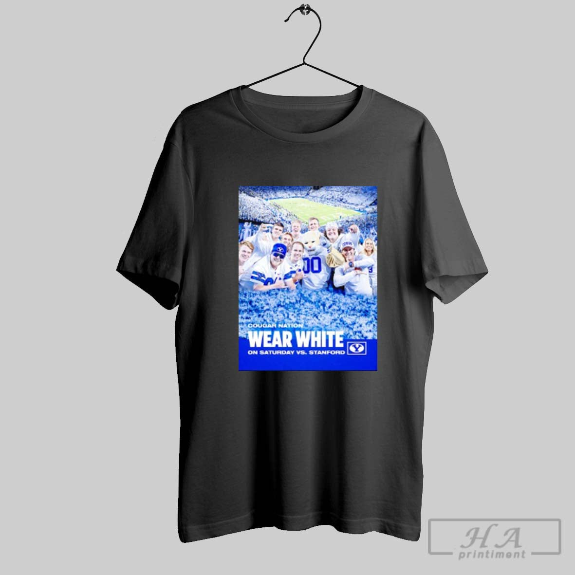 Official Byu Cougar Nation Wear White On Saturday Vs - Adult & Kids T-Shirts, Sweatshirts & Hoodies apparel design preview 1