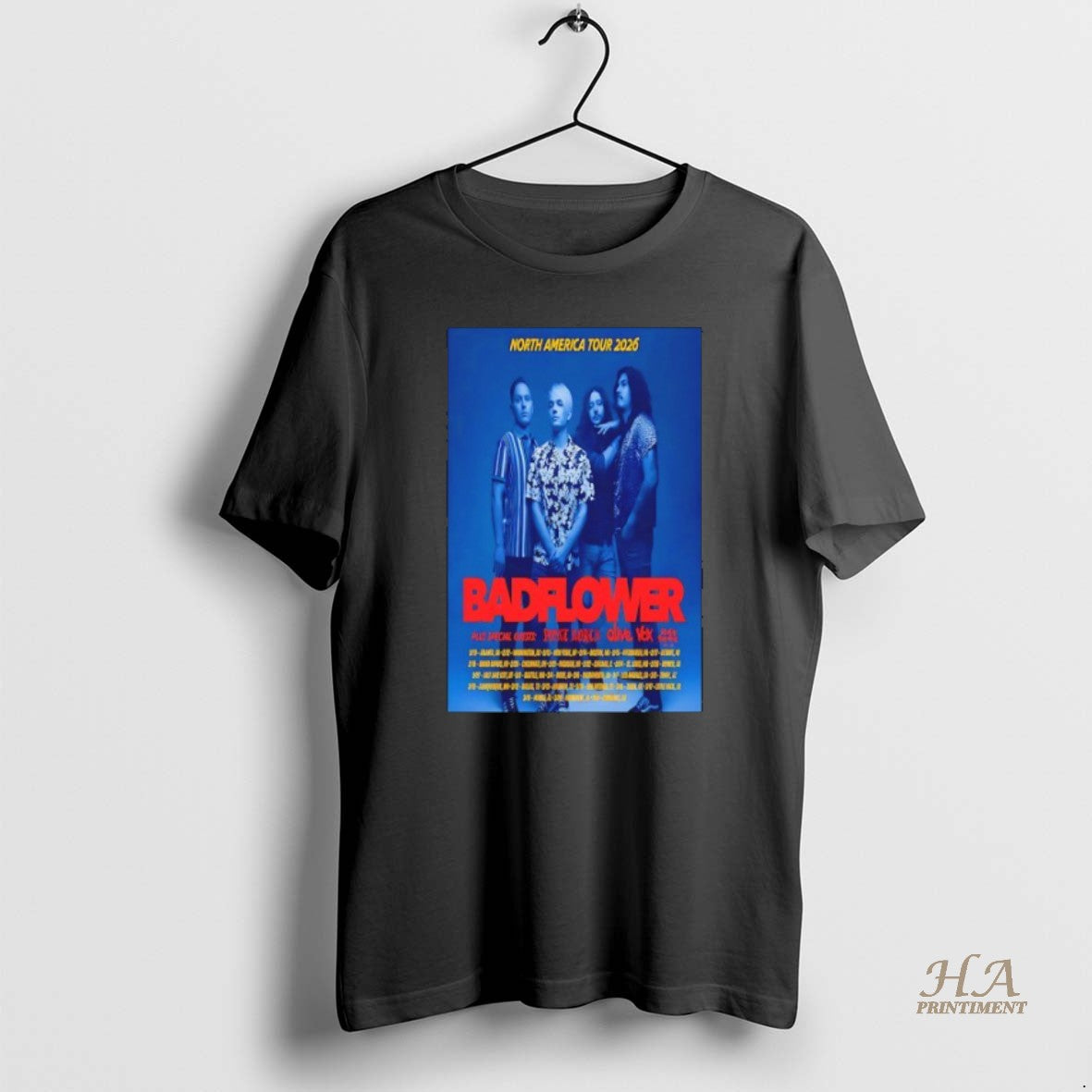 Official Badflower North America Tour 2026 - Adult & Kids T-Shirts, Sweatshirts & Hoodies apparel design preview 1