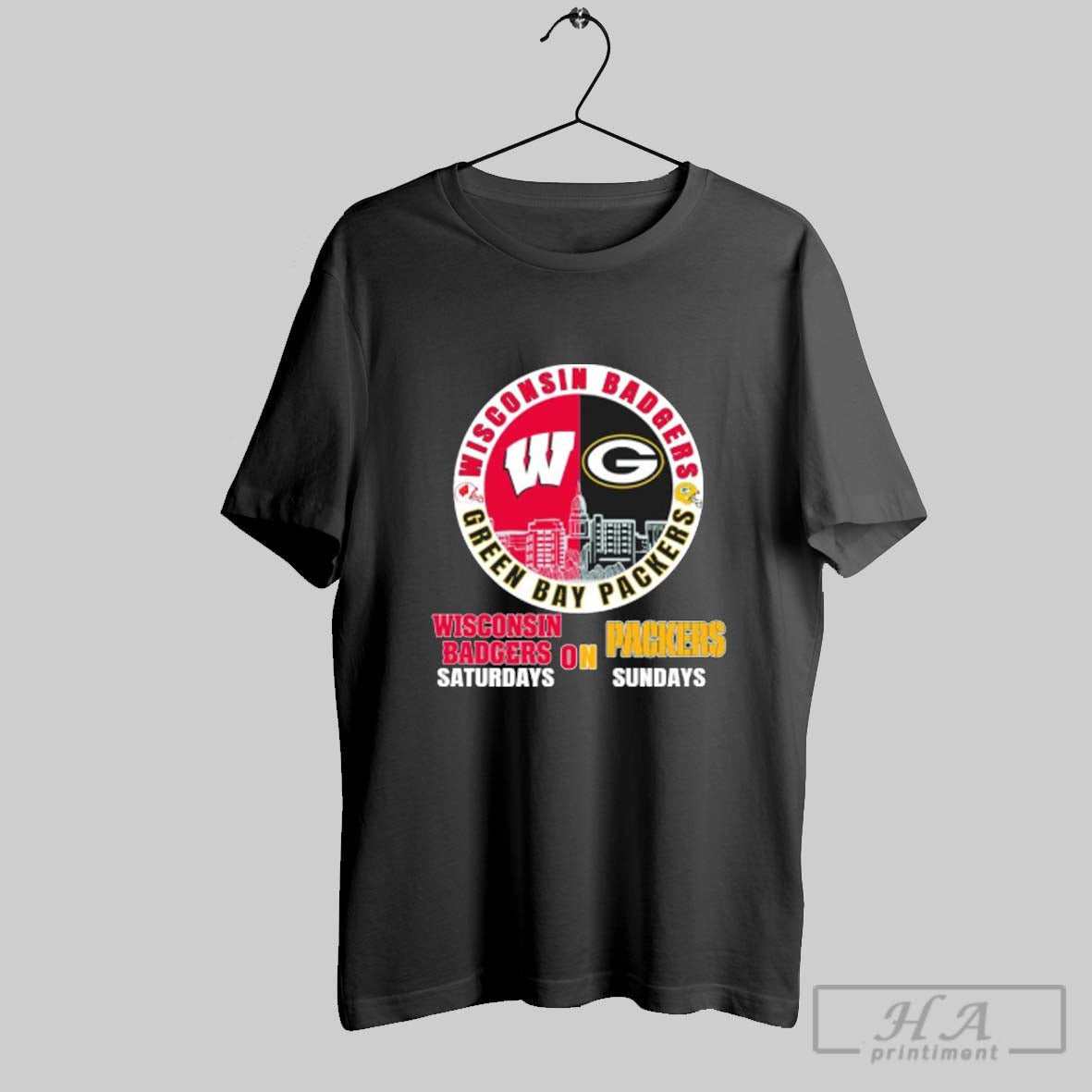 Official Badges On Saturdays Packers Sundays 2025 - Adult & Kids T-Shirts, Sweatshirts & Hoodies apparel design preview 1