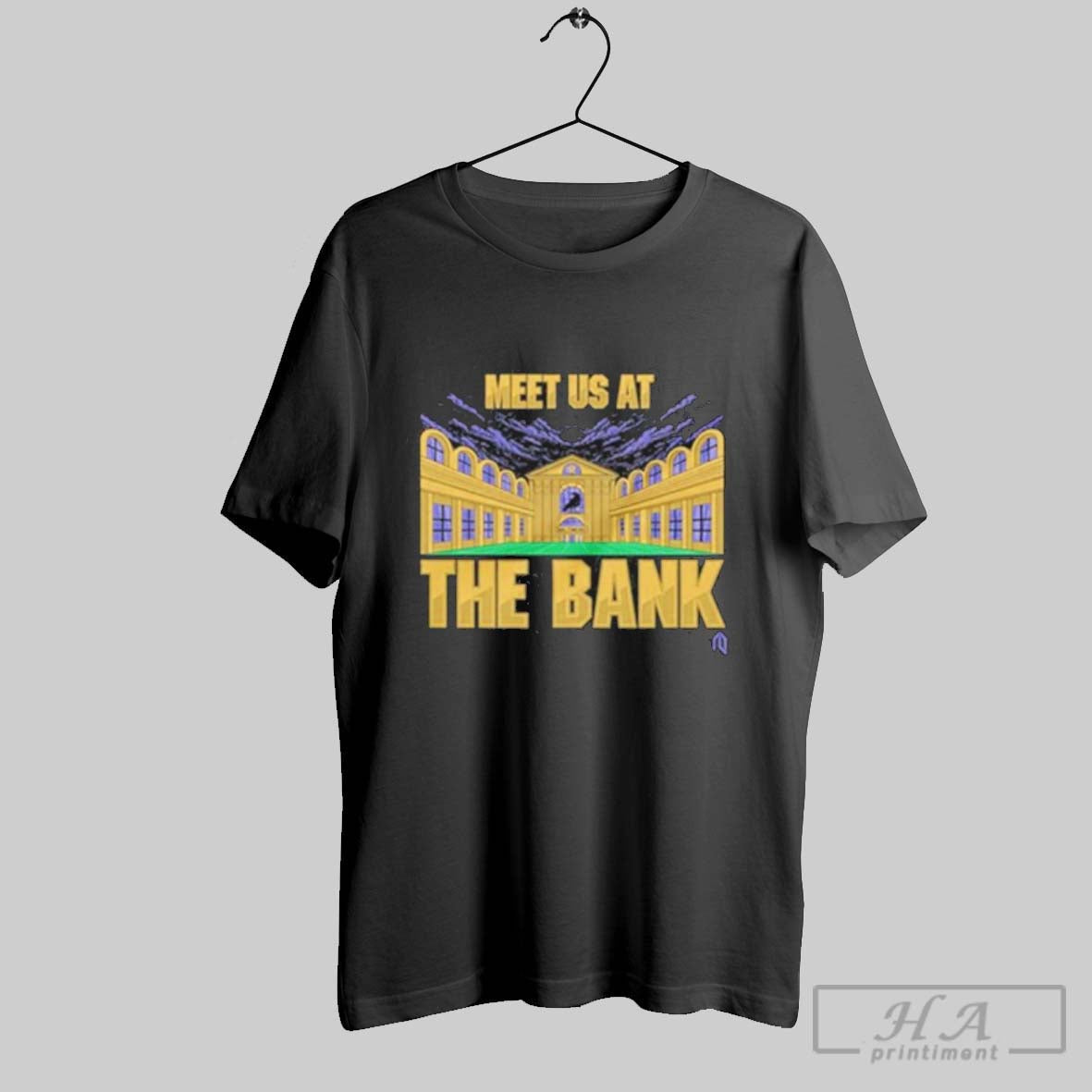 Official Baltimore Ravens Meet Us At The Bank - Adult & Kids T-Shirts, Sweatshirts & Hoodies apparel design preview 1