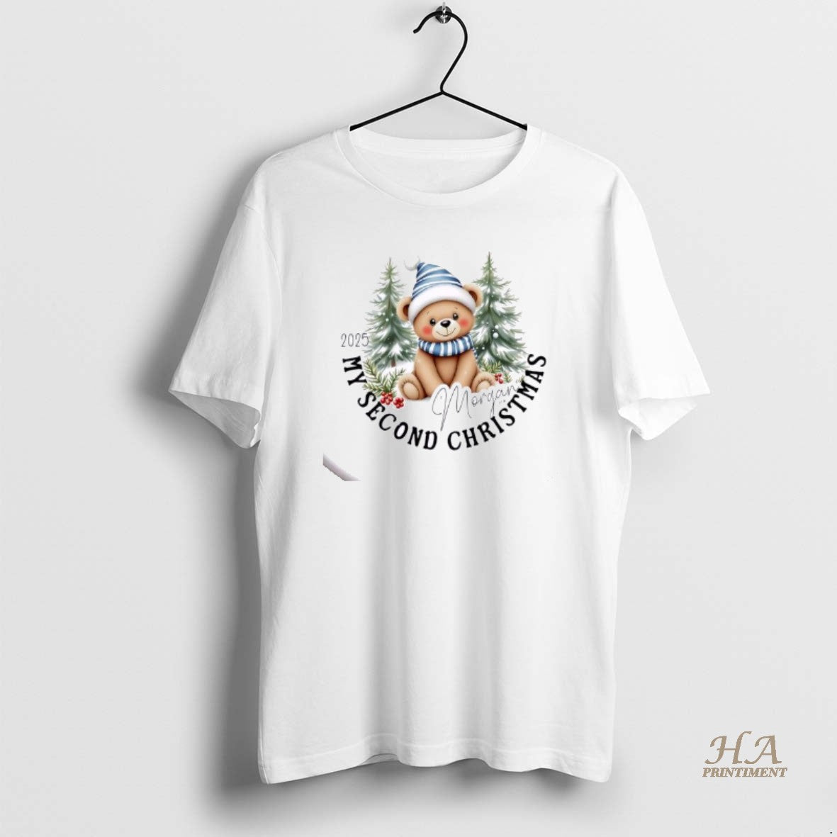 Official Bear Hat Santa Blue My Second Christmas Cute - Adult & Kids T-Shirts, Sweatshirts & Hoodies apparel design preview 1
