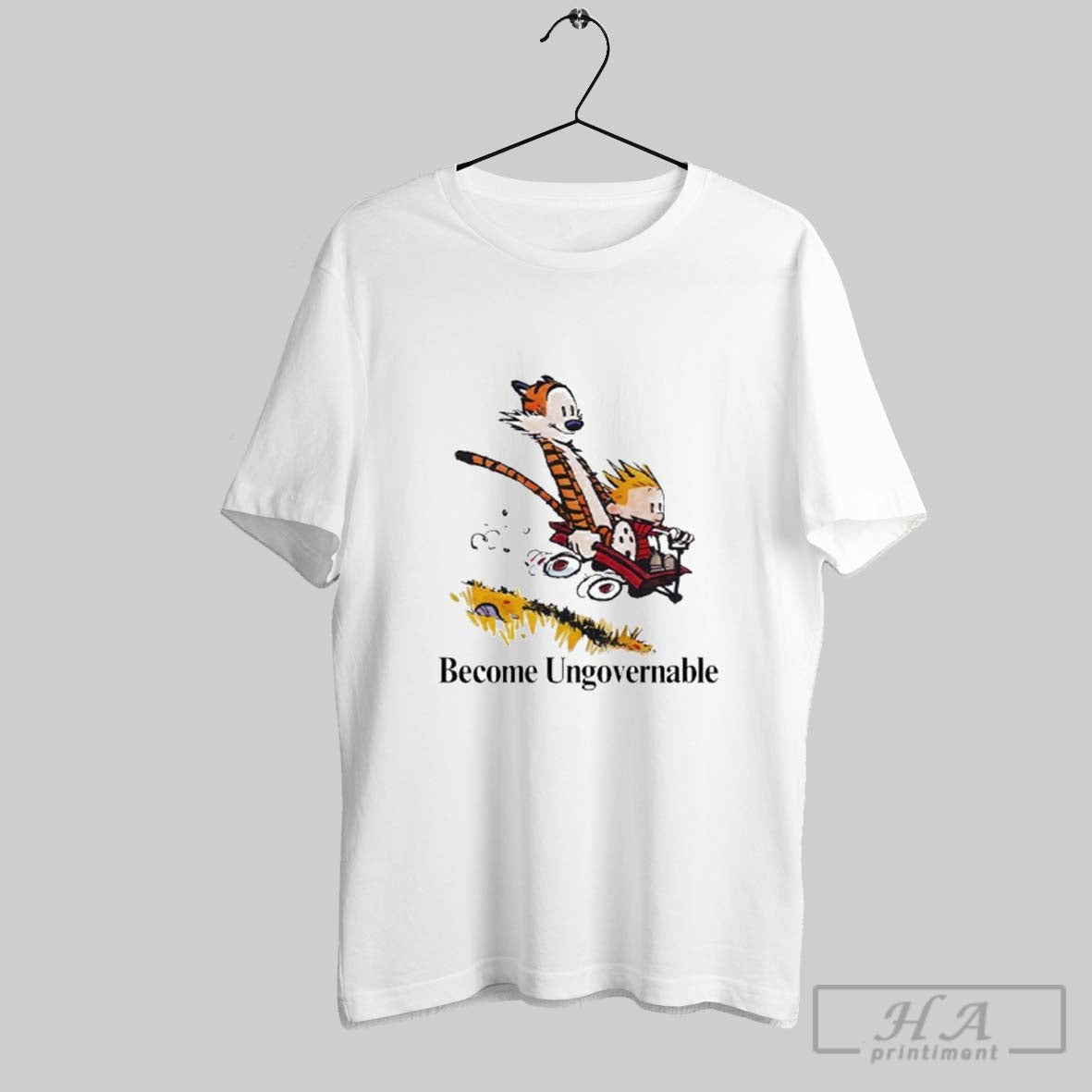 Official Become Ungovernable Calvin And Hobbes Tiger - Adult & Kids T-Shirts, Sweatshirts & Hoodies apparel design preview 1