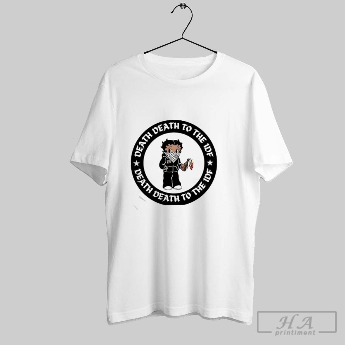 Official Betty Boop Death To The Idf - Adult & Kids T-Shirts, Sweatshirts & Hoodies apparel design preview 1