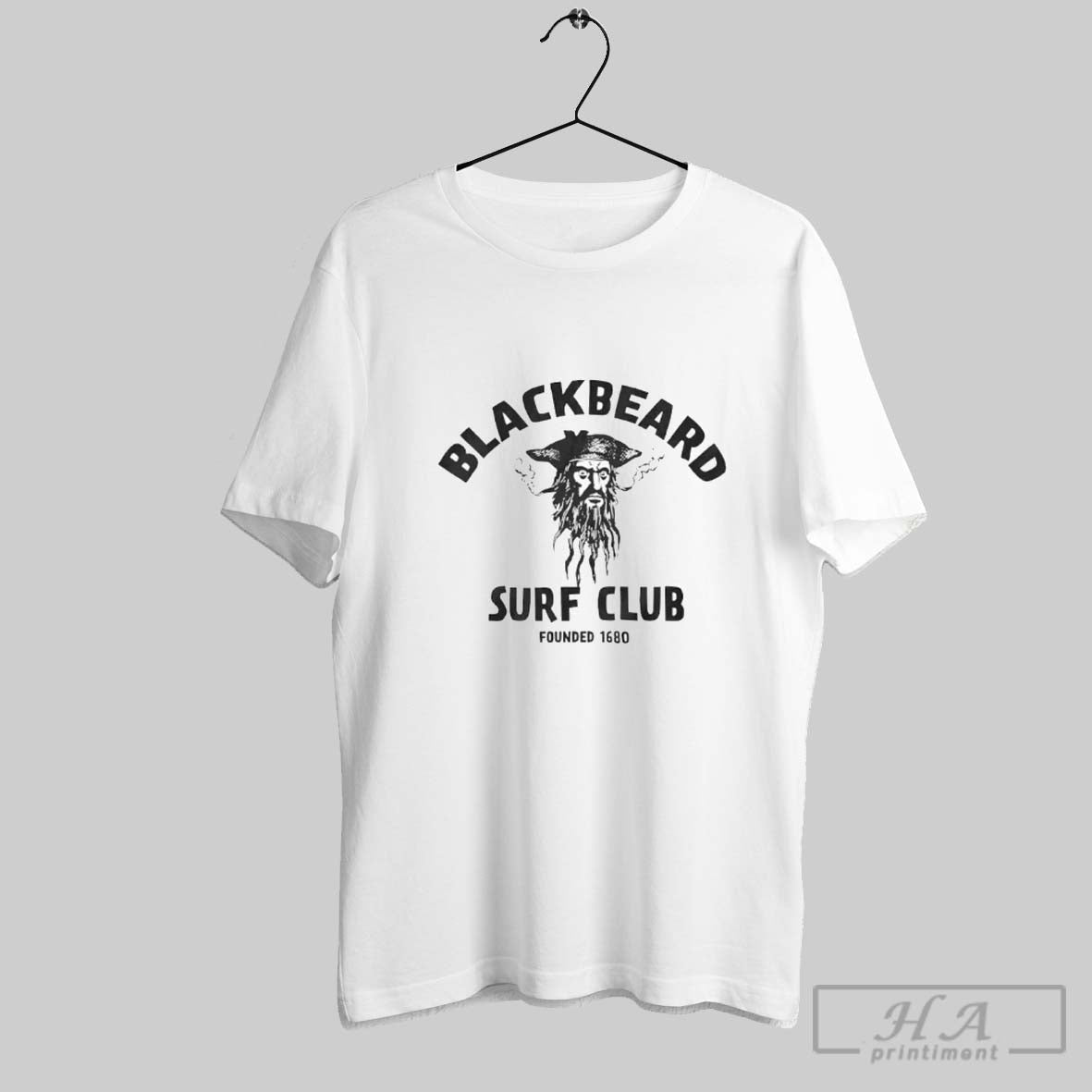 Official Blackbeard Surf Club Founded 1680 - Adult & Kids T-Shirts, Sweatshirts & Hoodies apparel design preview 1