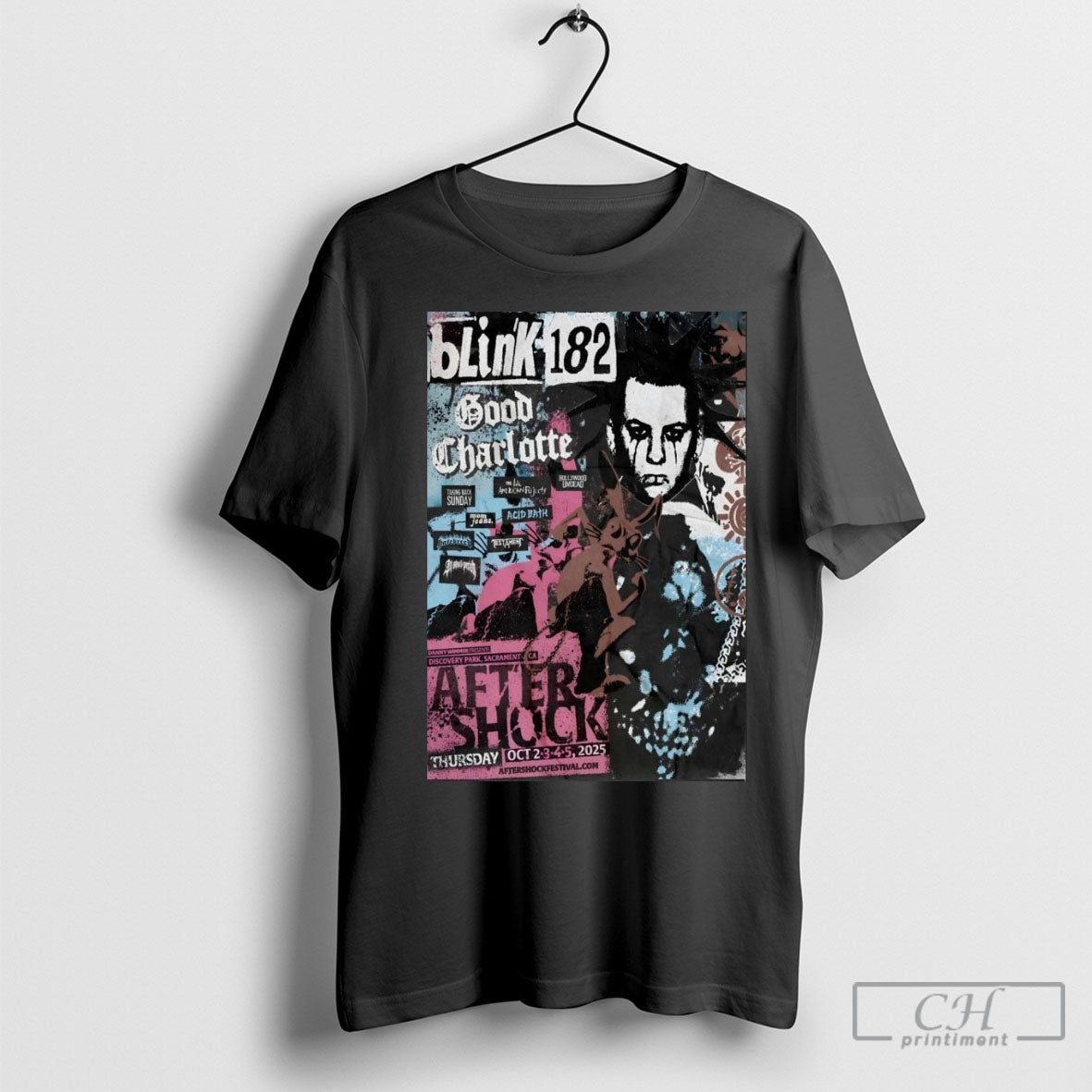 Official Blink 182 Aftershock Festival In Sacramento - Adult & Kids T-Shirts, Sweatshirts & Hoodies apparel design preview 1