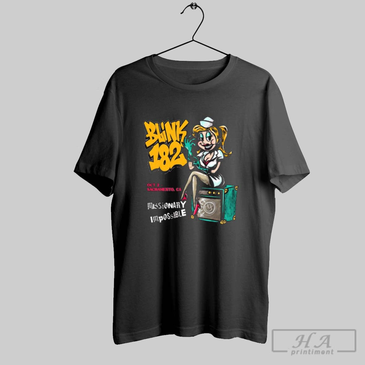Official Blink 182 Missionary Impossible Aftershock - Adult & Kids T-Shirts, Sweatshirts & Hoodies apparel design preview 1