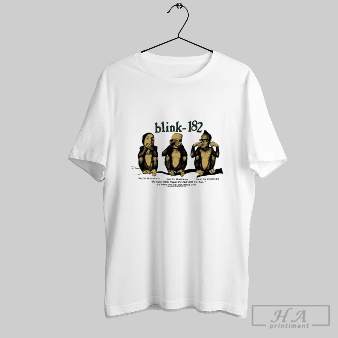 Official Blink 182 Say No Missionary See Hear The - Adult & Kids T-Shirts, Sweatshirts & Hoodies apparel design preview 1