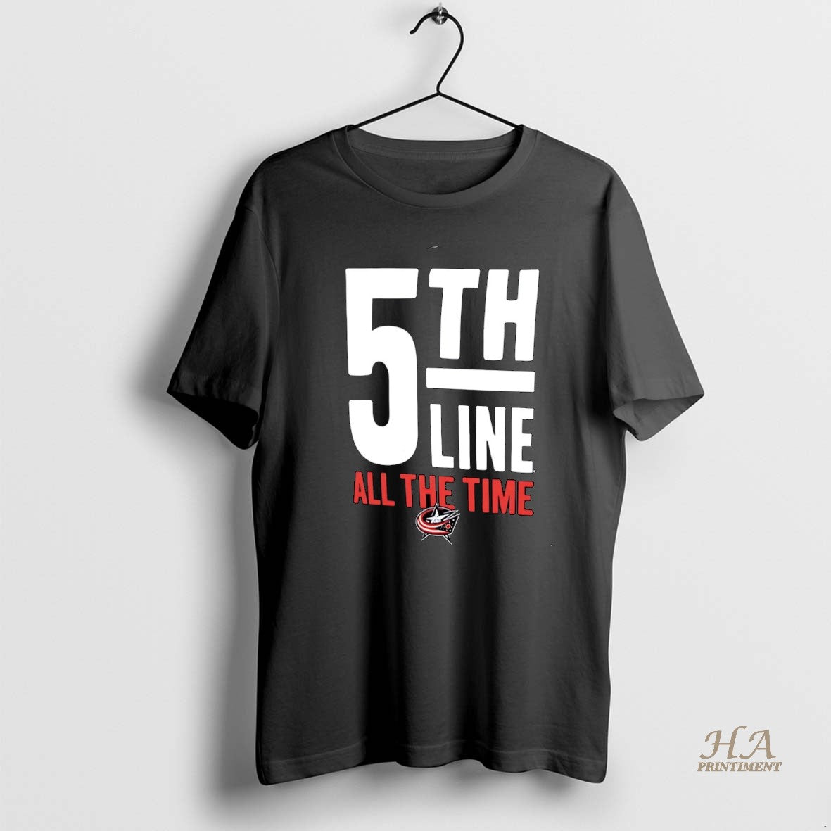 Official Blue Jackets 5th Line All The Time Christmas - Adult & Kids T-Shirts, Sweatshirts & Hoodies apparel design preview 1