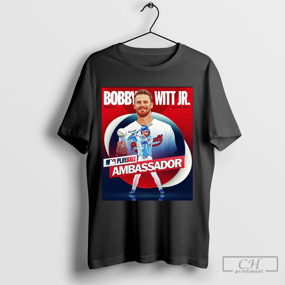 Official Bobby Witt Jr Kansas City Royals Mlb - Adult & Kids T-Shirts, Sweatshirts & Hoodies apparel design preview 1