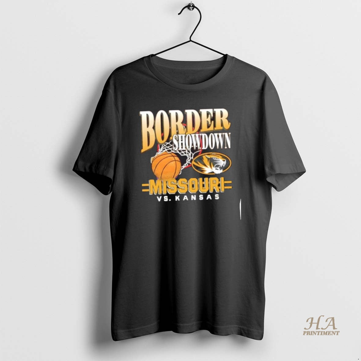 Official Border Showdown Missouri Tigers Vs Kansas - Adult & Kids T-Shirts, Sweatshirts & Hoodies apparel design preview 1