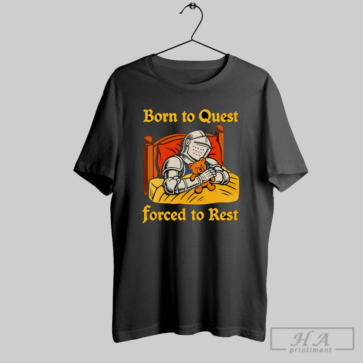 Official Born To Quest Forced Rest - Adult & Kids T-Shirts, Sweatshirts & Hoodies apparel design preview 1