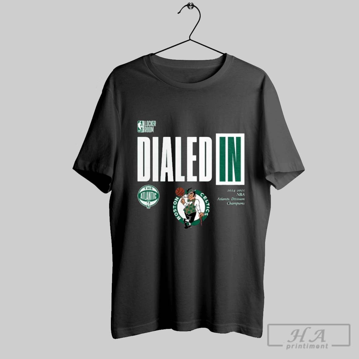Official Boston Celtics Dialed In 2025 Nba Atlantic - Adult & Kids T-Shirts, Sweatshirts & Hoodies apparel design preview 1