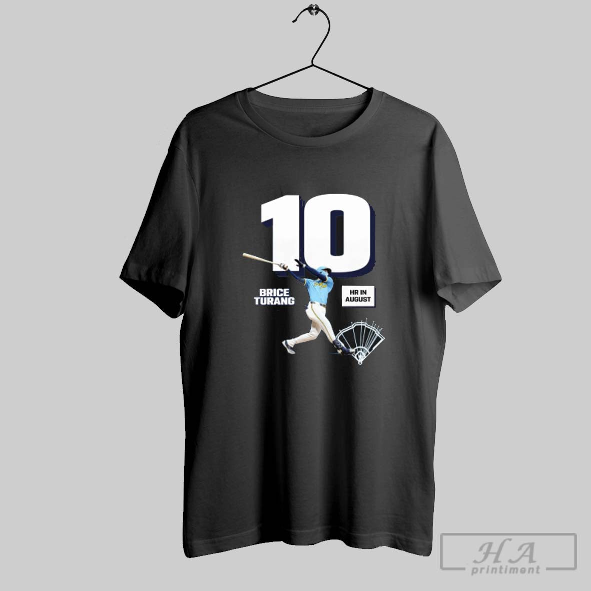 Official Brice Turang Milwaukee Brewers 10 Home Runs - Adult & Kids T-Shirts, Sweatshirts & Hoodies apparel design preview 1