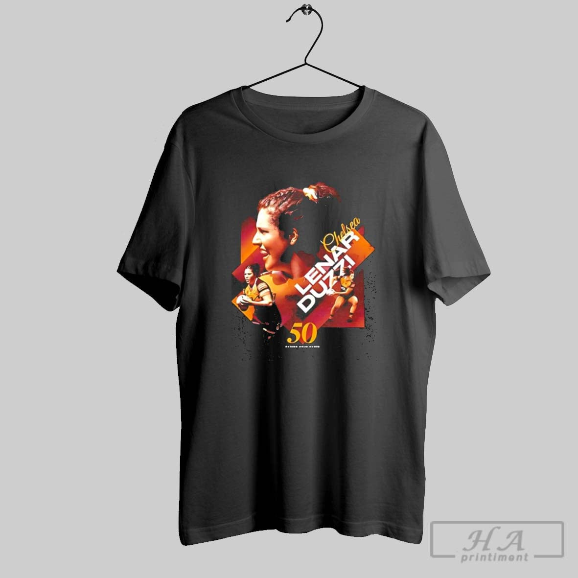 Official Brisbane Broncos Chelsea Lenarduzzi 50 Games - Adult & Kids T-Shirts, Sweatshirts & Hoodies apparel design preview 1