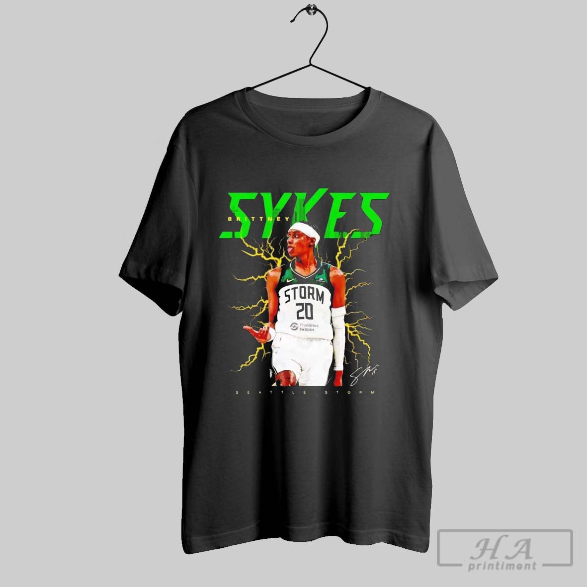 Official Brittney Sykes Celebration Electric Seattle - Adult & Kids T-Shirts, Sweatshirts & Hoodies apparel design preview 1