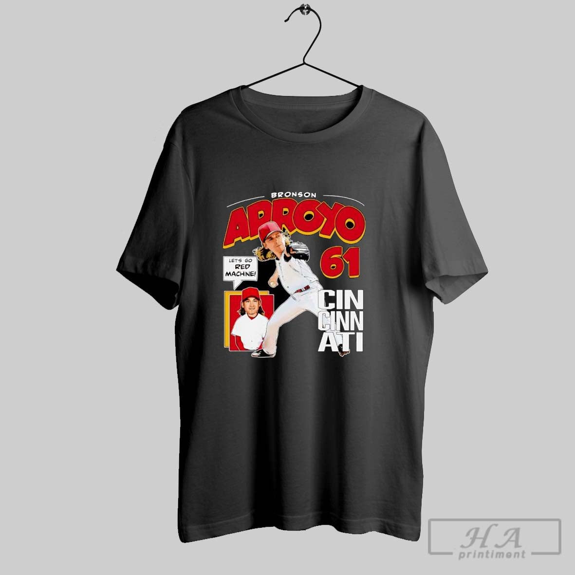 Official Bronson Arroyo Cincinnati Comic 61 - Adult & Kids T-Shirts, Sweatshirts & Hoodies apparel design preview 1