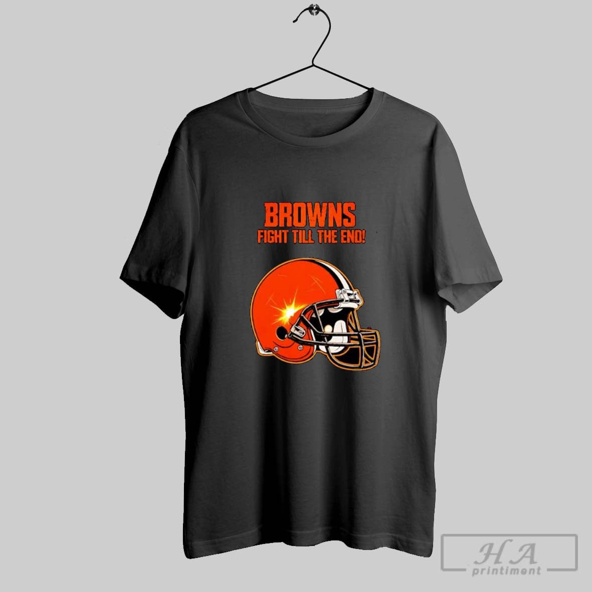 Official Browns Fight Till The End Football Helmet - Adult & Kids T-Shirts, Sweatshirts & Hoodies apparel design preview 1