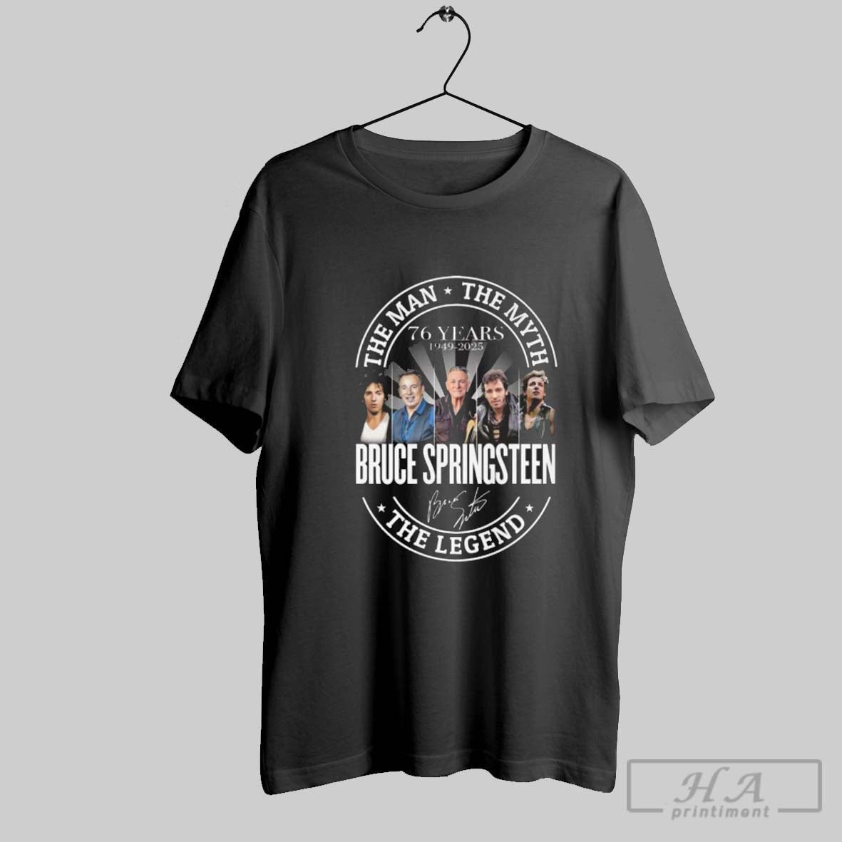 Official Bruce Springsteen 76 Years Of Legend The Man - Adult & Kids T-Shirts, Sweatshirts & Hoodies apparel design preview 1